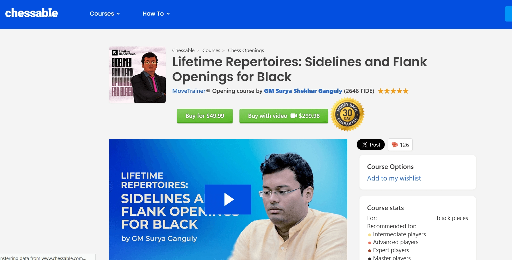 PREMIUM CHESS VIDEO | Lifetime Repertoires Sidelines and Flank Openings For Black by GM Surya Shekhar (Video Only 540p) - CHESS PREMIUM