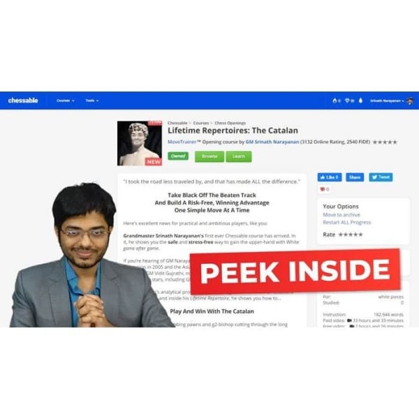 PREMIUM CHESS VIDEO | Lifetime Repertoires The Catalan by GM Srinath Narayanan (MP4) - CHESS PREMIUM