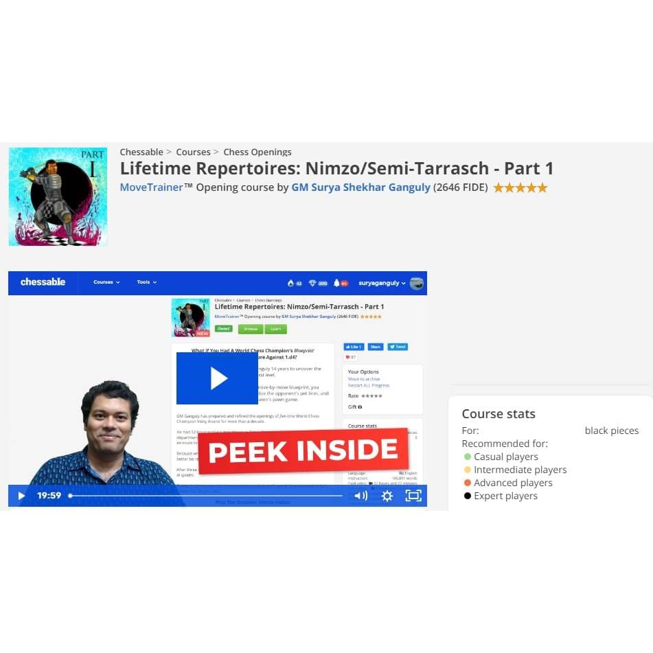 PREMIUM CHESS VIDEO | Chessable Lifetime Repertoires: Nimzo/Semi-Tarrasch - Part 1 - CHESS PREMIUM