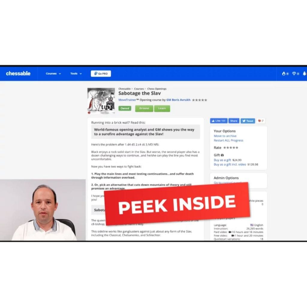 PREMIUM CHESS VIDEO | Chessable Sabotage the Slav by GM Boris Avrukh - CHESS PREMIUM