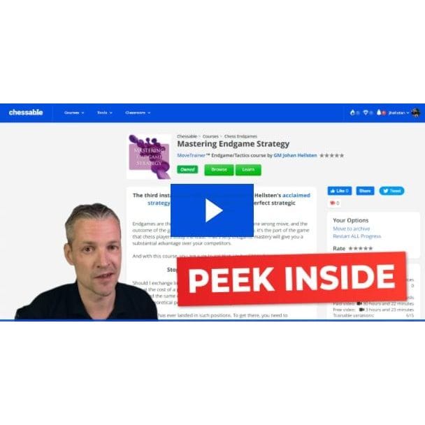 PREMIUM CHESS VIDEO | Mastering Endgame Strategy By GM Johan Hellsten ( MP4 + PGN ) Chessable - CHESS PREMIUM