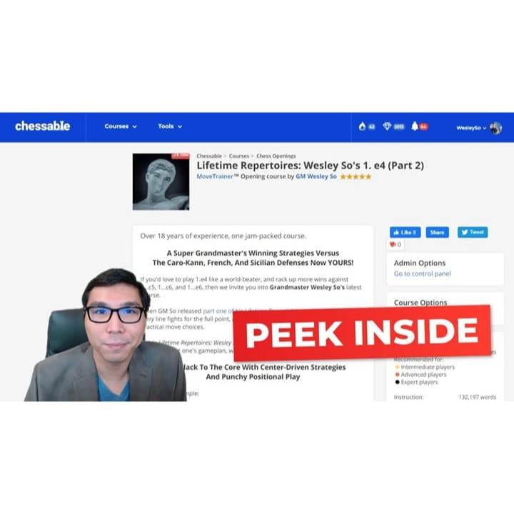 PREMIUM CHESS VIDEO | Lifetime Repertoires Wesley So's 1. e4 (Part 2) by Wesley So (MP4) - CHESS PREMIUM