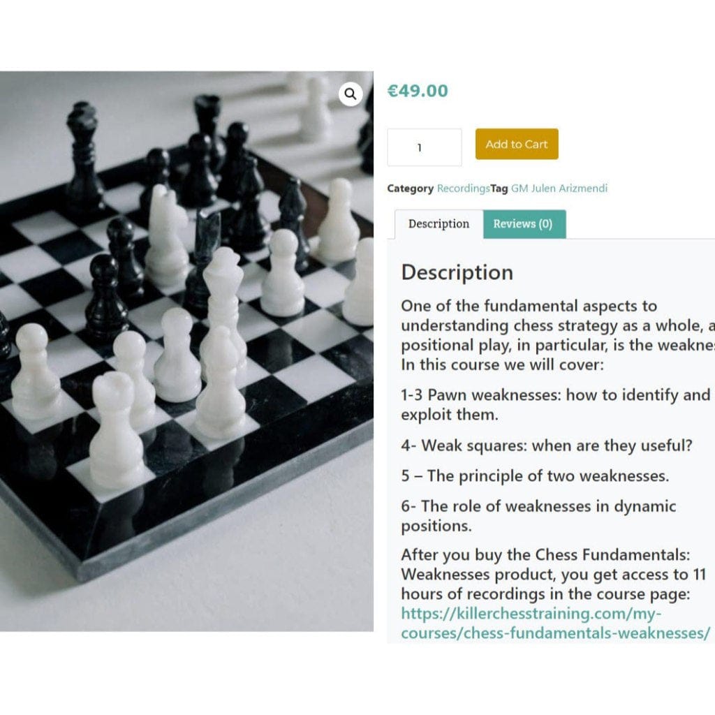 PREMIUM CHESS VIDEO | Killerchesstraining Fundamentals Weaknesses by GM Julen Arizmendi - CHESS PREMIUM